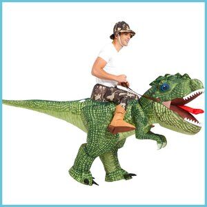 Inflatable T Rex Dinosaur Costume Adult Size Polyester Halloween Party